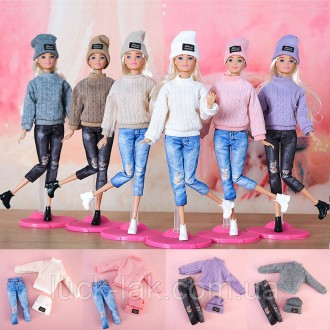 Набор одежды: джинсы, свитер и шапочка для Барби
Для куклы блайз шапочка не подо. . фото 6