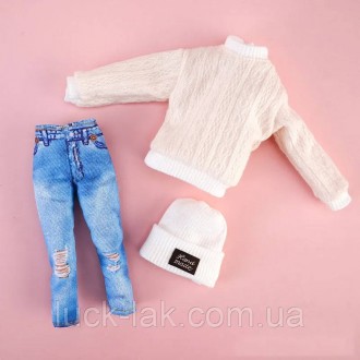 Набор одежды: джинсы, свитер и шапочка для Барби
Для куклы блайз шапочка не подо. . фото 2
