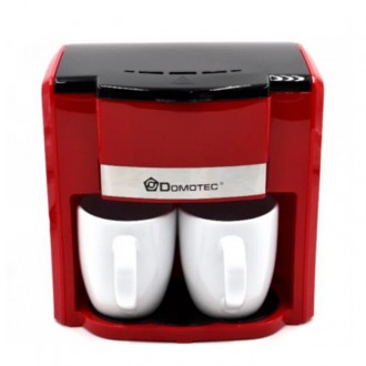 Капельная кофеварка Domotec MS-0705, 2 чашки, 500Вт, краснаяКофеварка капельная . . фото 2