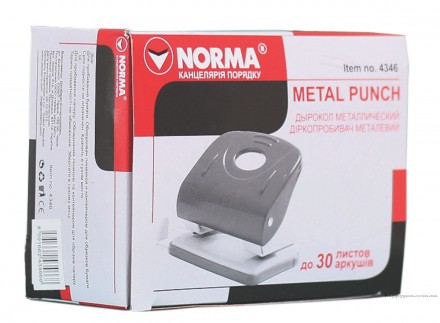 Діркопробивач Norma металевий з лінійкою 30арк червоний 4346Norma чер
 
Дырокол . . фото 4