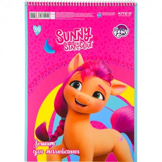 Альбом для малювання 30 арк. спіраль Kite My Little Pony софт тач + УФ лак LP22-. . фото 4