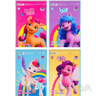 Альбом для малювання 30 арк. спіраль Kite My Little Pony софт тач + УФ лак LP22-. . фото 1