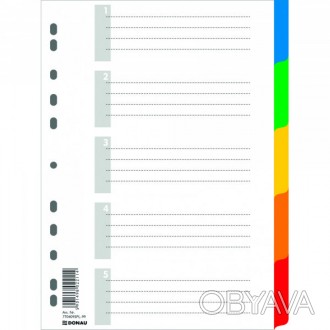 Розділювачі кольорові цифрові А4 10шт з листом опису DONAU 7710095
 
Яркие цветн. . фото 1