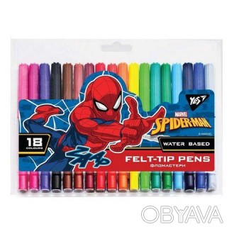 Фломастери YES Marvel.Spiderman 18 кольорів 650497
 
Фломастеры торговой марки Y. . фото 1
