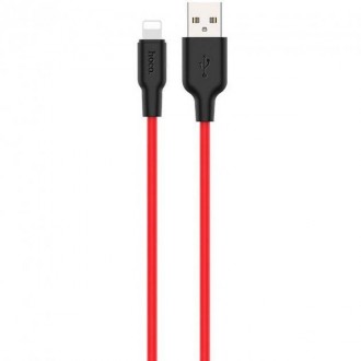  Кабель USB Hoco X21 Plus Silicone 2.4 A Lightning для iPhone iPad Red (2 m)
 
 . . фото 4