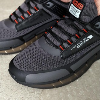 Чоловічі кросівки BaaS 585072 в темно-сірому й чорному поєднанні. Кросівки легкі. . фото 8