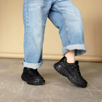 Стильна модель дитячих кросівок Kids 585084 в універсальному чорному кольорі. Па. . фото 2