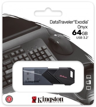 USB-накопичувач DataTraveler Exodia Onyx з компактним зсувним ковпачкомKingston . . фото 7