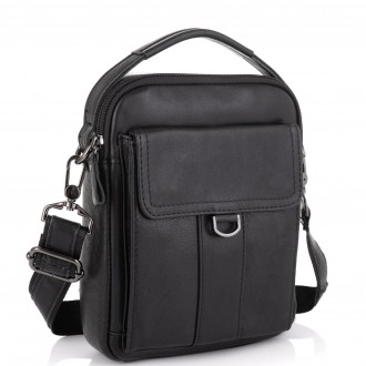 
	Мужская сумка Tiding Bag N2-8013A изготовлена из натуральной кожи черного цвет. . фото 2