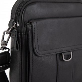 
	Мужская сумка Tiding Bag N2-8013A изготовлена из натуральной кожи черного цвет. . фото 3