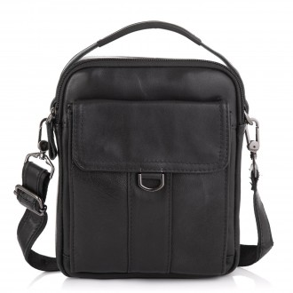 
	Мужская сумка Tiding Bag N2-8013A изготовлена из натуральной кожи черного цвет. . фото 6