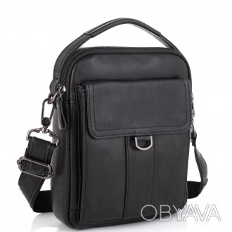 
	Мужская сумка Tiding Bag N2-8013A изготовлена из натуральной кожи черного цвет. . фото 1
