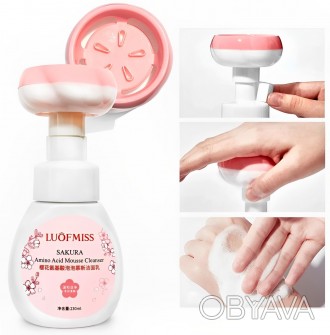 Очищающий мусс-пенка для умывания с аминокислотами LUOFMISS Sakura Amino Acid Mo