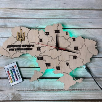 Часы настенные карта Украины:
 
Часы изготовлены из фанеры в форме карты Украины. . фото 3