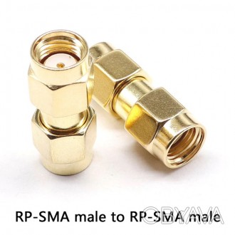 Латунный SMA коннектор PR-SMA male to PR-SMA male для радиопередающего оборудова. . фото 1