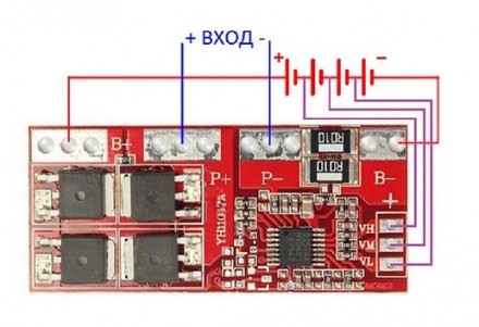 Контролер заряду/розряджання (плата захисту) для складання з чотирьох послідовно. . фото 3