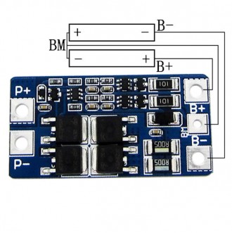 Контролер заряду-розряду BMS HX-2S-JH20 10/20 A 7.4V Модуль для 2-х Li-Ion акуму. . фото 3