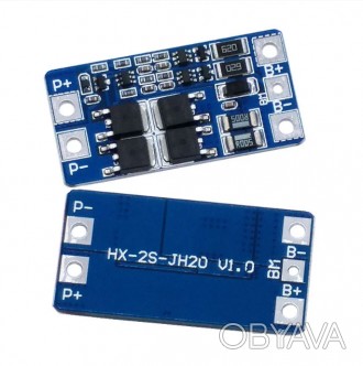 Контролер заряду-розряду BMS HX-2S-JH20 10/20 A 7.4V Модуль для 2-х Li-Ion акуму. . фото 1