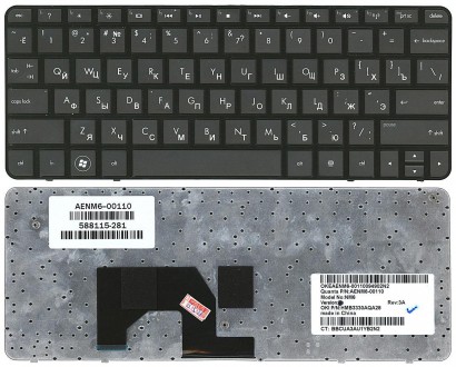 Клавіатура для ноутбука HP Mini (210-2000) Black, (Black Frame) RU. . фото 4