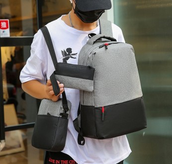 Мужской набор городской рюкзак + мужская сумка планшетка + кошелек клатч
Характе. . фото 5
