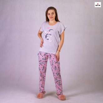 Пижама летняя женская домашняя футболка со штанами розовая р42-54
Женская пижама. . фото 2