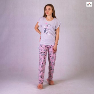 Пижама летняя женская домашняя футболка со штанами розовая р42-54
Женская пижама. . фото 3