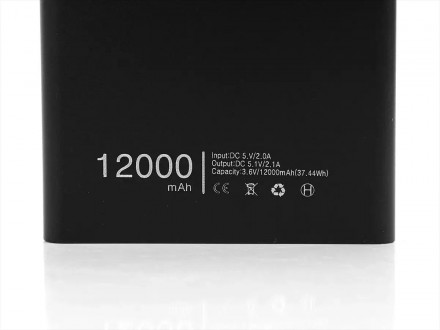 Зовнішній акумулятор (power bank) 12000mAh (3000mAh) Boro JS-33
Зовнішній акумул. . фото 6