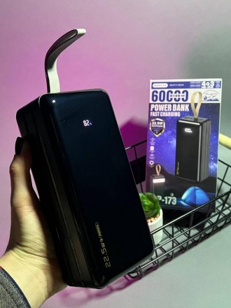 Power Bank Remax RPP-173 60000mAh, MicroUSB/iPhone вхід 2A + Type-C 3A, вихiд US. . фото 9