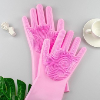 Гумові господарські рукавички Magic Silicone Gloves призначені для захисту рук. . . фото 8