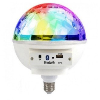 Диско-куля LED Cryst almagic ball light E27 997 BT має компактний дизайн у вигля. . фото 5