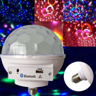 Диско-куля LED Cryst almagic ball light E27 997 BT має компактний дизайн у вигля. . фото 3