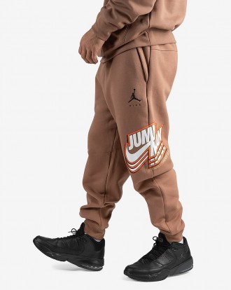 Брюки Air Jordan Jumpman Fleece Pants Archaeo Brown Pants изготовлены из высокок. . фото 3
