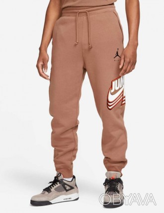 Брюки Air Jordan Jumpman Fleece Pants Archaeo Brown Pants изготовлены из высокок. . фото 1