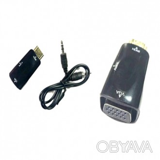 Конвертер HDMI в VGA+ аудіо (шт.HDMI-гН.VGA+ g.3,5 мм) + шнур AUX
Конвертер HDMI. . фото 1