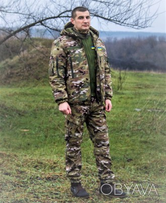 Зимний водонепроницаемый тактический костюм Soft Shell мультикам M XL(54-56)