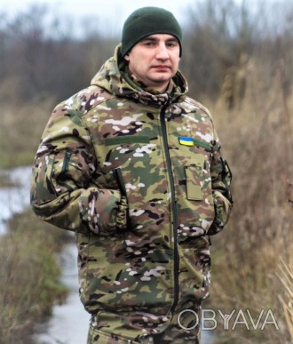 Тактическая зимняя военная куртка с капюшоном Soft Shell мультикам XXL(58-60)
