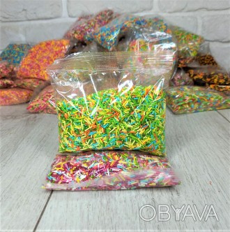 Посыпка 100гр Палочки кондитерская разноцветные Насолода микс сахарная