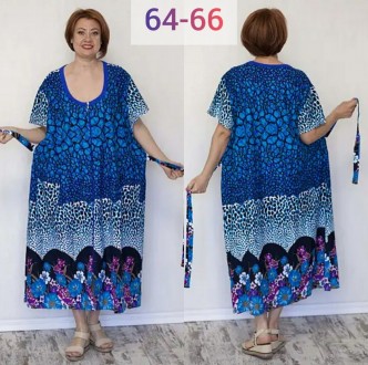 Купить Женский цветной трикотажный халат больших размеров
Женский летний трикота. . фото 3