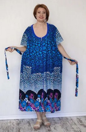 Купить Женский цветной трикотажный халат больших размеров
Женский летний трикота. . фото 4