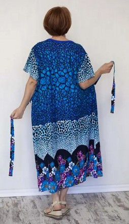 Купить Женский цветной трикотажный халат больших размеров
Женский летний трикота. . фото 5