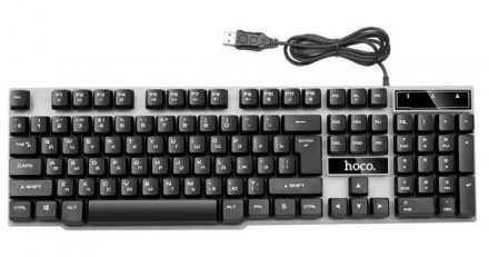 Ігровий набір 2 в 1 клавіатура і мишка HOCO GM11 Terrific glowing RGB володіє вс. . фото 7