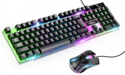 Ігровий набір 2 в 1 клавіатура і мишка HOCO GM11 Terrific glowing RGB володіє вс. . фото 5