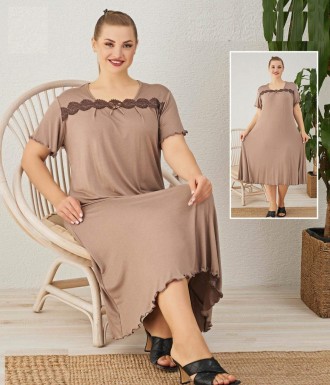 Женская ночная рубашка большого размеров 58-66 р, 6 цветов, длина 110 см, вискоз. . фото 3