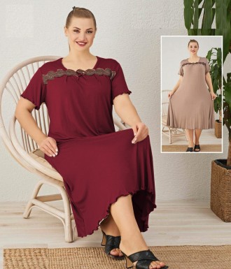 Женская ночная рубашка большого размеров 58-66 р, 6 цветов, длина 110 см, вискоз. . фото 2