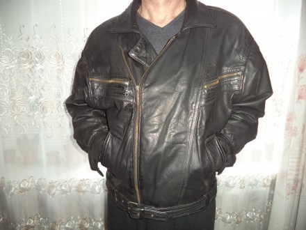 Куртка мужская стильная, модная, выполнена из натуральной телячьей кожи высокого. . фото 8