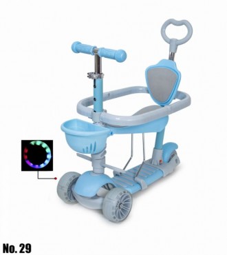 Детский самокат Smart Scooter 5 in 1 С бортиком голубой от производителя Scale S. . фото 2