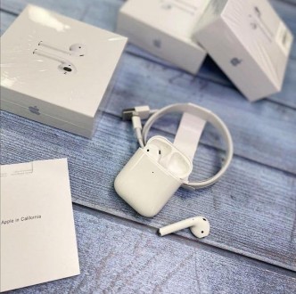 Беспроводные наушники AirPods 2 Bluetooth с функцией беспроводной зарядки кейса . . фото 7