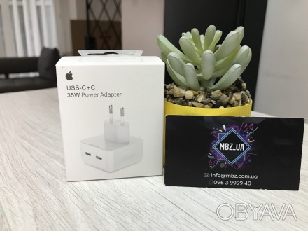 Адаптер для iPhone USB-C+C 35W забезпечує швидке й ефективне заряджання вдома, в. . фото 1