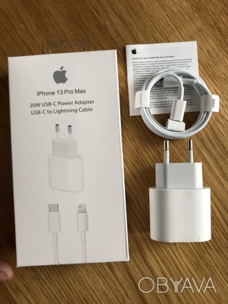 Зарядний пристрій 20W USB-C для iPhone 13 Pro Max + Кабель Type C на Lighting
Ко. . фото 1