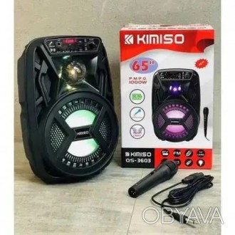 Kimiso QS-3603 6,5" Бездротова портативна bluetooth колонка — валіза . . фото 1